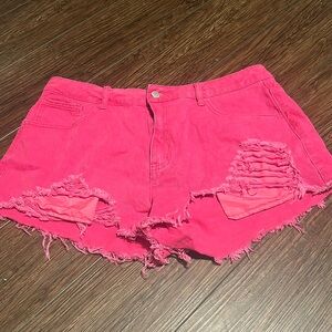 Pink Jean shorts